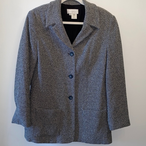 J. Jill Jackets & Blazers - J. Jill Grey Cotton blend Coat fully lined